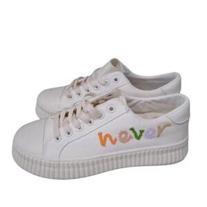 ❄️2/$5❄️[G159] "Never Mind" Colorful White Shoes, Size 37